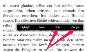 Kindle Cloud Reader Translate .